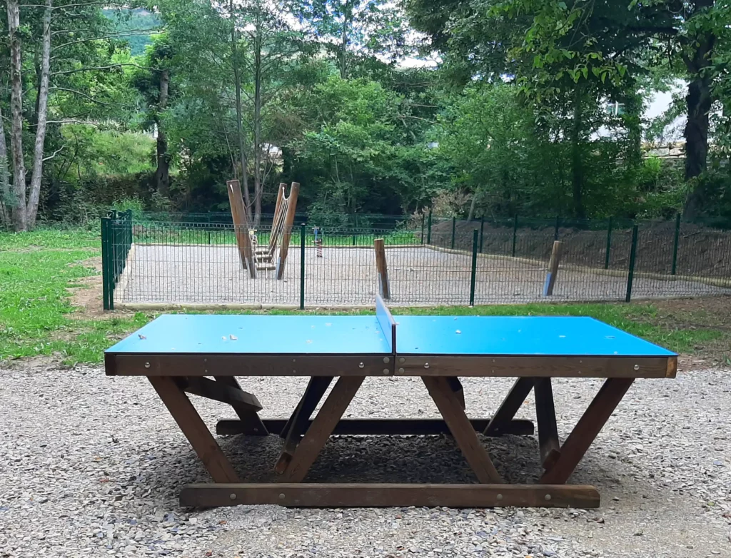 Tennis de table et aire de jeu